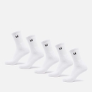 MP Unisex Crew Socks (5 Pack) - White - UK 2-5