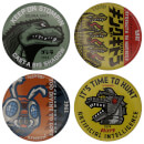 Godzilla Set of 4 Printed Coasters by Fanattik
