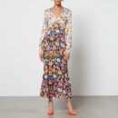 Never Fully Dressed Louella Floral-Print Satin Dress - UK 6