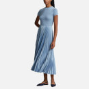 Polo Ralph Lauren Pleated Wool-Blend Dress - L
