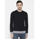 Men's Blue Solid Sweaters - S