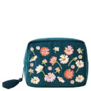 Elizabeth Scarlett Wildflower Rich Blue Velvet Wash Bag Elizabeth Scarlett Wildflower Rich Blue Velvet Wash Bag