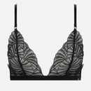 Calvin Klein Sheer Embroidered Stretch-Lace Unlined Triangle Bra - S