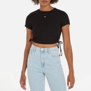 Tommy Jeans Gathered Ribbed Knit Top - M