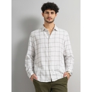 White Cotton Yarn Dyed Checks Shirt - XL