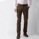 Kaki Solid Slim Fit Casual Trousers MOPRIMAII 30