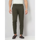 Solid Olive Poly-Blend Trousers Solid Olive Poly-Blend Trousers