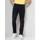 Solid Black Cotton-Poly-Blend Jeans