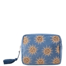 Elizabeth Scarlett Sun Goddess Dusky Blue Velvet Wash Bag