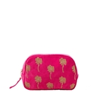 Elizabeth Scarlett Sunset Palm Pink Velvet Cosmetics Bag