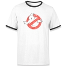 Ghostbusters Vintage Classic Logo Men's Ringer T-Shirt - White/Black