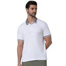 Men Off White Polo Collar Solid Regular Fit Cotton Fashion Polo Tshirt GESORTIN M