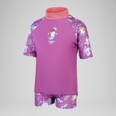 Ensemble Fille avec haut rashguard à manches courtes Digital pour Filles Rose kiki/Violeta/Caribe - 2YRS