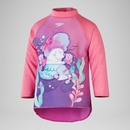 Camiseta de manga larga con protección solar y estampado digital para niña Rosa Kiki/pétalo/Caribe - 9-12M