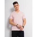 Men Pink Henley Neck Solid Regular Fit Cotton Tshirts CEGETI2 L