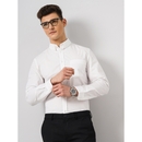 Men White Button-Down Collar Solid Regular Fit Cotton Shirt GAOPUR S