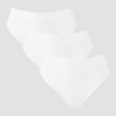 MP Women's Mid Rise Thong (3 Pack) - White - S