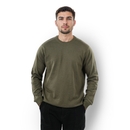 Men Khaki Round Neck Solid Regular Fit Cotton Sweater JERSEY S