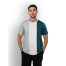 Men Green Round Neck Colourblocked Regular Fit Cotton Tshirts JEVERTY2 S