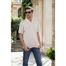 Men Off White Polo Collar Solid Regular Fit Cotton Flatknit Tshirts JEZIPSH S