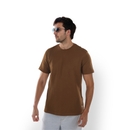 Men Brown Round Neck Solid Regular Fit Cotton Fashion Tshirts GEROMBUS S