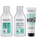 Redken Bundles Trio: Acidic Bonding Curls Shampoo 300ml, Conditioner 300ml & Sculpting Curl Gel 250ml