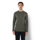 Men Olive Round Neck Solid Regular Fit Cotton Long Sleeves Tshirts JEWAFFML S