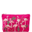 Elizabeth Scarlett Flamingos Pink Velvet Everyday Pouch Elizabeth Scarlett Flamingos Pink Velvet Everyday Pouch