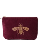 Elizabeth Scarlett Honey Bee Plum Velvet Mini Pouch