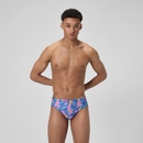 Slip de bain Homme Club Training imprimé 8 cm bleu marine/rose - 28