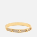 Kate Spade New York Women's Heritage Bloom Hinged Bangle - Clear/Gold