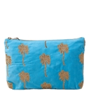 Elizabeth Scarlett Gold Palm Mediterranean Blue Velvet Everyday Pouch Elizabeth Scarlett Gold Palm Mediterranean Blue Velvet Everyday Pouch
