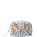 Elizabeth Scarlett Flying Parrots French Blue Velvet Makeup Bag