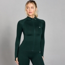 MP Women's Shape Seamless Zip Through Jacket - Dark Emerald - XS MP Women's Shape Seamless Zip Through Jacket - Dark Emerald - XS