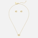 Coach Earrings & Necklace C Gold-Tone Faux Pearl Set Coach Earrings & Necklace C Gold-Tone Faux Pearl Set