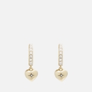 Coach Heart Pavé Gold-Tone Huggie Earrings Coach Heart Pavé Gold-Tone Huggie Earrings
