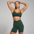MP Women's Tempo Ruched Front Sports Bra - Dark Emerald - S MP Women's Tempo Ruched Front Sports Bra - Dark Emerald - S