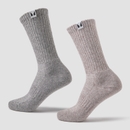 MP Hiking Socks (2 pack) - Brown/Grey Marl - UK 2-5