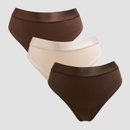 MP Women's Mid Rise Thong (3 Pack) - Deep Chocolate/Brown/Warm Cream - XS MP Women's Mid Rise Thong (3 Pack) - Deep Chocolate/Brown/Warm Cream - XS