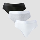 MP Women's Mid Rise Thong (5 Pack) - White/Black/Grey Marl - XS MP Women's Mid Rise Thong (5 Pack) - White/Black/Grey Marl - XS
