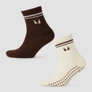 MP Pilates Socks (2 pack) - Soft Cream/Chocolate - UK 9-11