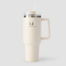 Myprotein Metal Side Handle Straw Bottle 1200ml - Natural Cream
