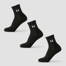 MP Running Ankle Socks (3 pack) - Black - UK 2-5