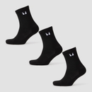 MP Running Socks (3 pack) - Black - UK 2-5 MP Running Socks (3 pack) - Black - UK 2-5