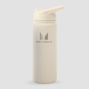 Myprotein Recycled Metal Flip Straw Bottle 500ml - Natural Cream Myprotein Recycled Metal Flip Straw Bottle 500ml - Natural Cream