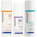 Ultrasun Trio: Family SPF30 150ml, Anti-Ageing Sun Protection For Sensitive Skin SPF50+ 50ml & Aftersun Gel 150ml Ultrasun Trio: Family SPF30 150ml, Anti-Ageing Sun Protection For Sensitive Skin SPF50+ 50ml & Aftersun Gel 150ml
