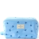 The Flat Lay Co. Flat Lay Makeup Box Bag - Ditsy Bows Blue Embroidered Velvet The Flat Lay Co. Flat Lay Makeup Box Bag - Ditsy Bows Blue Embroidered Velvet