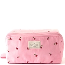 The Flat Lay Co. Flat Lay Makeup Box Bag - Ditsy Cherries Pink Embroidered Velvet The Flat Lay Co. Flat Lay Makeup Box Bag - Ditsy Cherries Pink Embroidered Velvet