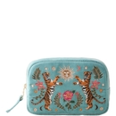 Elizabeth Scarlett Celestial Tigers Velvet Makeup Bag - Dusky Teal Elizabeth Scarlett Celestial Tigers Velvet Makeup Bag - Dusky Teal