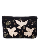 Elizabeth Scarlett Doves of Peace Velvet Everyday Pouch - Charcoal Elizabeth Scarlett Doves of Peace Velvet Everyday Pouch - Charcoal